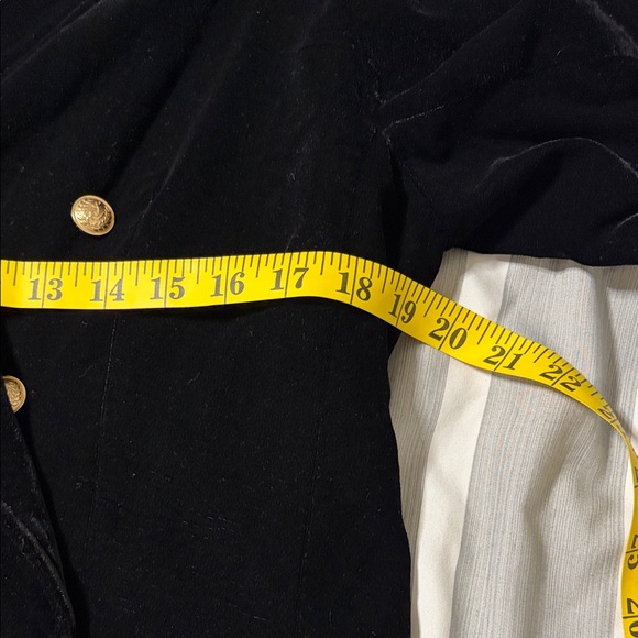 Sam Edelman Black Velvet Double-Breasted Blazer with Gold Buttons - Picture 10 of 11